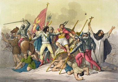 Fight Between Local Indians and Conquistadors by Gallo Gallina